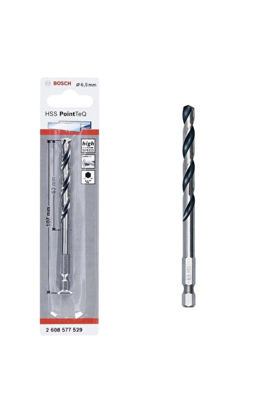 ARNEER Mey İthalat® Bosch Pointteq Altıgen Şaftlı Hss Matkap Ucu 6,5 Mm