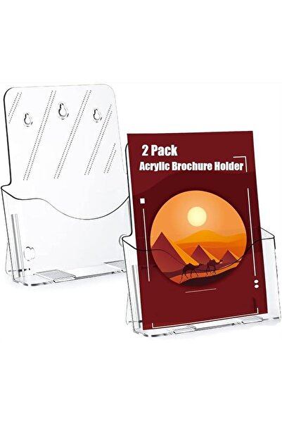 Generic Acrylic Brochure Holder A4, 2 Pack Brochure Display Stands, Acrylic S...