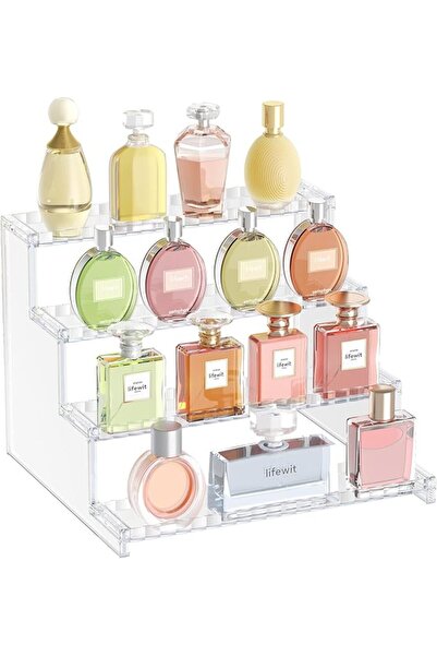 Lifewit Acrylic Perfume Display Stand with 4 Levels, Display Stairs for Colle...