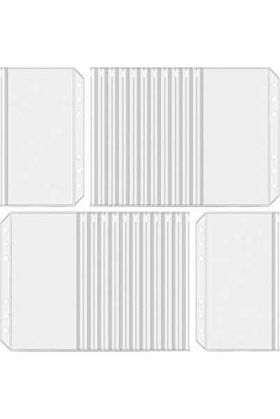 Yelajoy 24PCS A6 Binder Pockets，6 Holes Zipper Cash Envelopes，Money Saving Bi...
