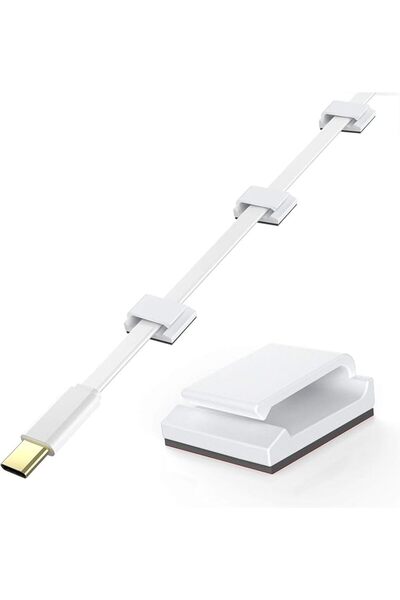 KASTWAVE 100 PCS Ethernet Cable Clips Adhesive, Flat Wire Clips for Cable Man...