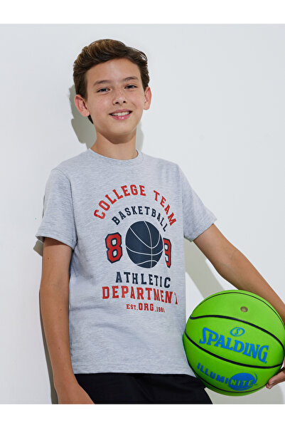 Styli Teen Boys Grey Graphic Print Regular Fit T-Shirt