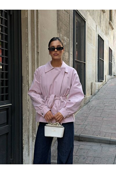 Ekim Store Cross-Closure Belted Trench Jacket