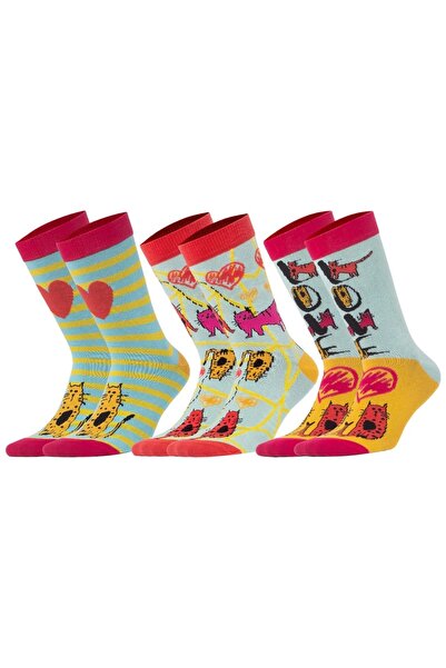 Biggdesign Pack of 3 - Cat Design Socks