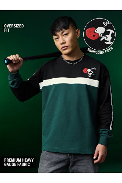 The Souled Store By Styli Men Color Block Embroidered Long Sleeve T-Shirt