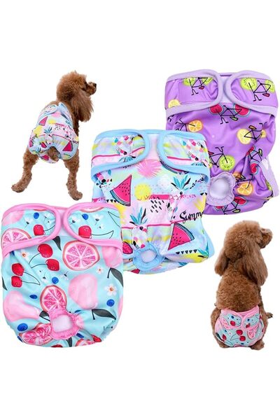 AZONEE Reusable Dog Nappies, Super Absorbent Dog Period Pants, Adjustable Str...