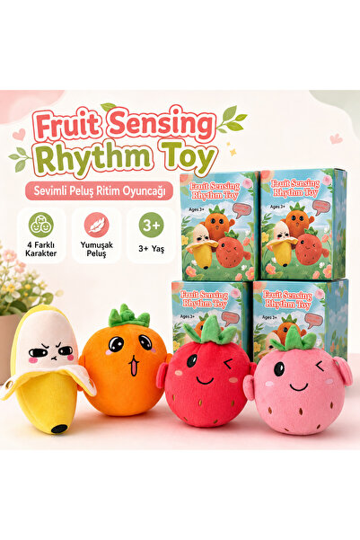 Miro Toys Meyve Figürlü Peluş Ritim Oyuncağı 3+ Yaş Müzikli Eğlenceli İnterak...