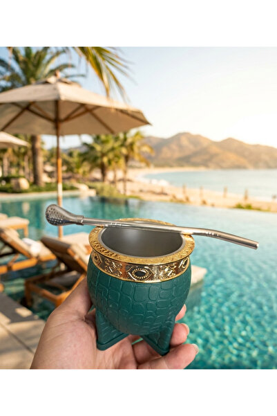 Tea Escape Bear Pints Premium Yerba Mate Kalebas Mate Cup + Bombilla + Cleaning Brush Set
