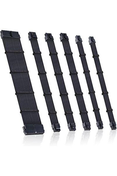 TERRIFI Braided ATX Sleeved Cable Extension Kit for Power Supply, 6 Pack with...