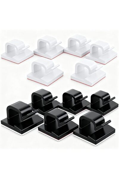 GoodTool 100 PCS Adhesive Cable Clips (White & Black), Cord Organizer for Wir...