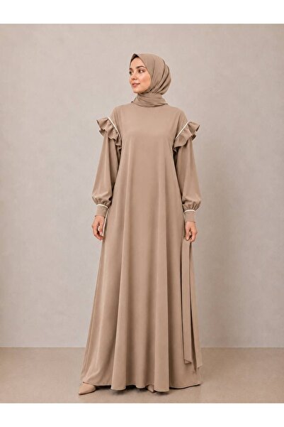 ankanoor Medina Silk Dress with Shoulder and Cuff Piping 150 cm Anka262038