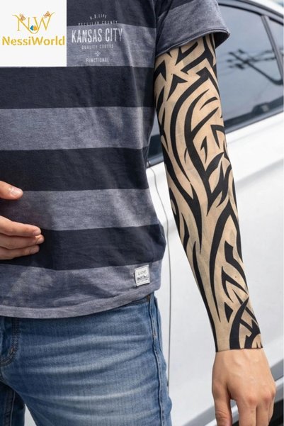 Generic Brand Mey Import ®   Wearable Arm Tattoo Socks Tattoo 3D Printed Arm ...