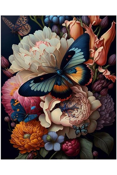 AZONEE Butterfly Paint by Numbers Adult Kit Adult Paint by Numbers Butterfly ...