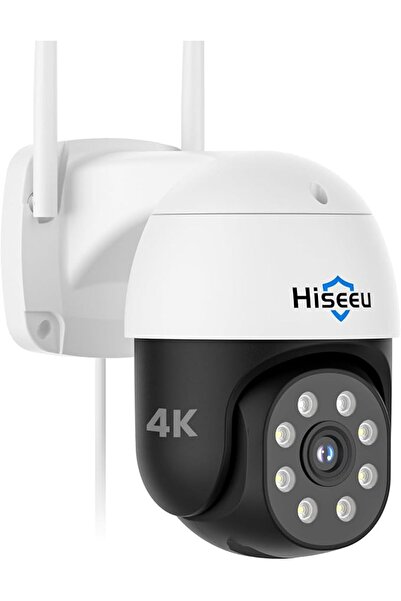 Hiseeu كاميرا أمان خارجية لاسلكية بدقة 4K و8 ميجابكسل، تدعم شبكات 5G/2.4G واي...