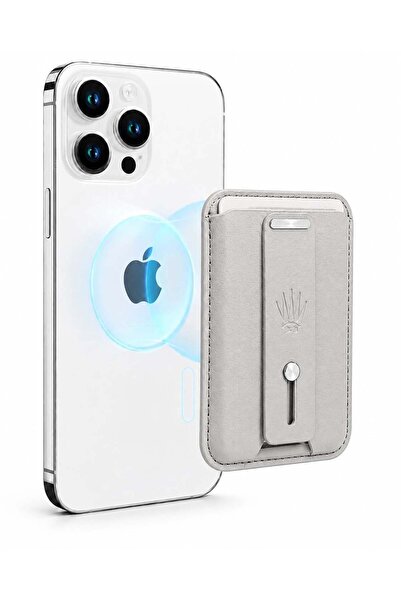 WATCHOFROYAL Gray Magnetic Adhesive Card Holder with Foldy Stand