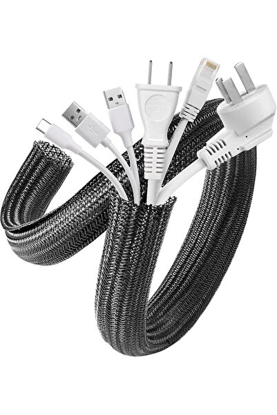 GENERAL UMia Cable Sleeves,Adjustable 2m/6.56ft Braided Cable Sleeve,Cable Or...