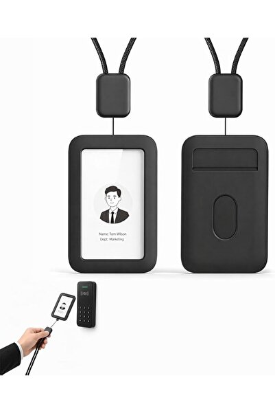 GENERAL Premium Retractable ID Badge Holder with Lanyard, Vertical Soft Silic...