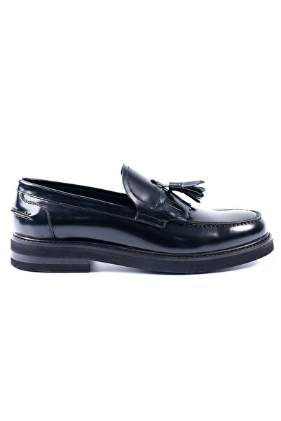 Tuna Black Genuine Leather Eva Sole Loafer Shoes - Z1046