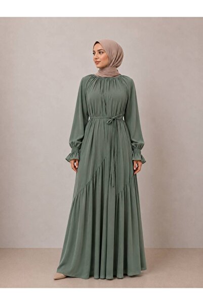 ankanoor Verev Gathered Dupai Silk Dress 150 cm Anka262039