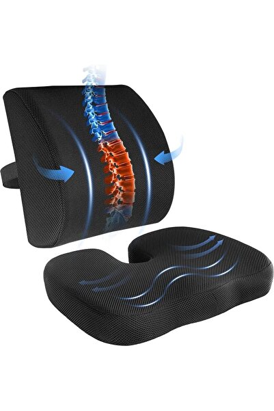 GENERAL Desk and Chair Lumbar Support Pillow Memory Foam Car Seat and Back Pi...