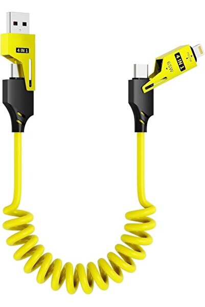 AZONEE كابل بيانات متعدد الوظائف 4 في 1، كابل شحن سريع USB-C بقوة 65 واط وطول...