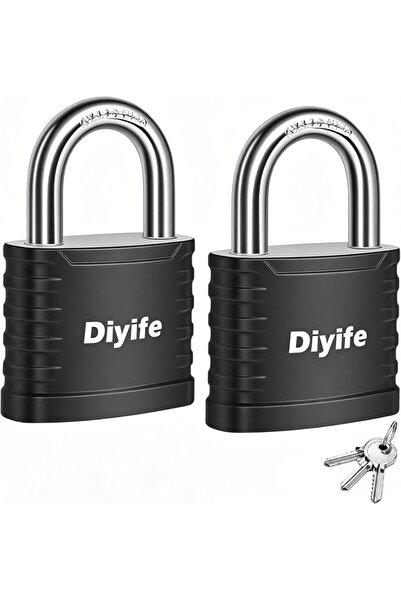 Diyife قفل بمفتاح، [عبوة من قطعتين] [3 مفاتيح] قفل خزانة بمفاتيح متطابقة، قفل...