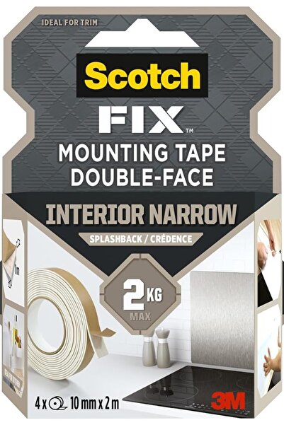SCOTCHGUARD شريط لاصق سكوتش فيكس مزدوج الوجهين للتركيب الداخلي الضيق، 4 قطع، ...