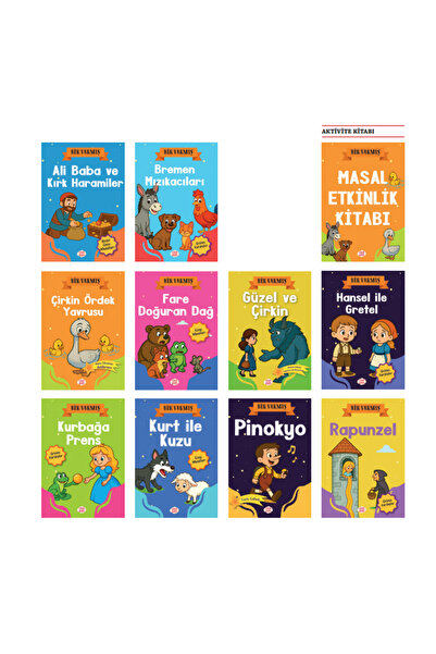 dokuzyayinlari Bir Varmış Masal Seti 10 Kitap + Masal Etkinlik Kitabı Resimli...