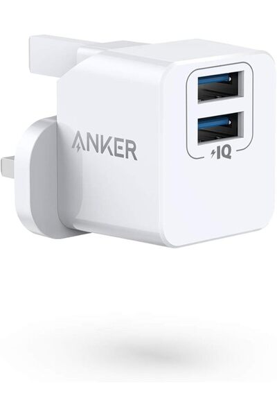 Anker Stuy شاحن أنكر يو إس بي، شاحن يو إس بي مزدوج المنافذ باور بورت ميني، شا...