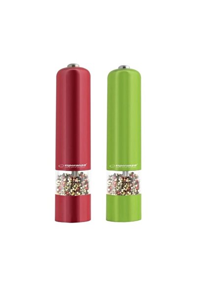 OEM Set de 2 râșnițe electrice de sare și piper, verzi și roșii EKP001VR