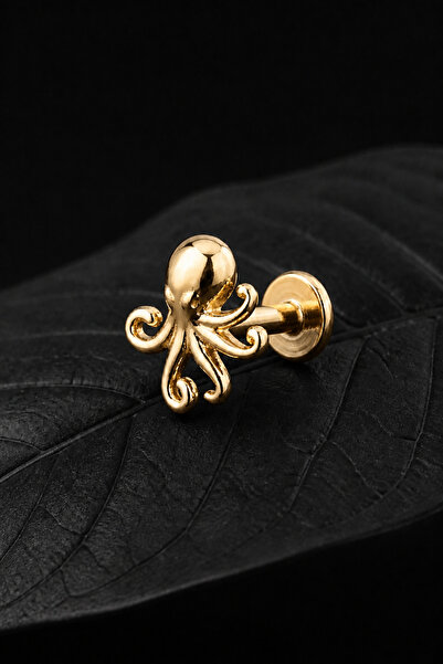 Sinsemilla Jewelry Ahtapot Altın Çelik 6x1.2mm Labret Piercing