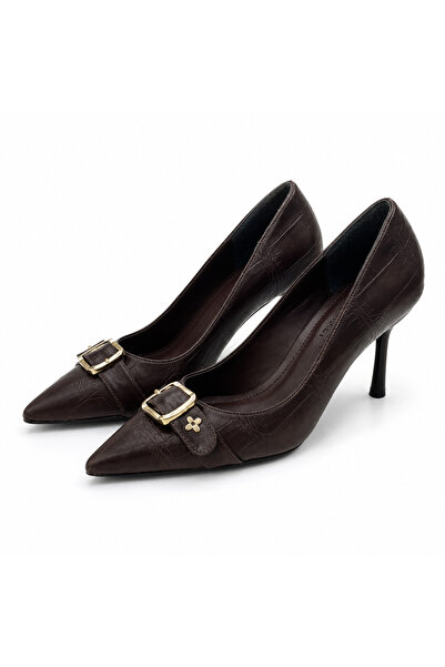 PATRON SHOES حذاء نسائي أنيق بكعب رفيع ومشبك عند مقدمة الحذاء