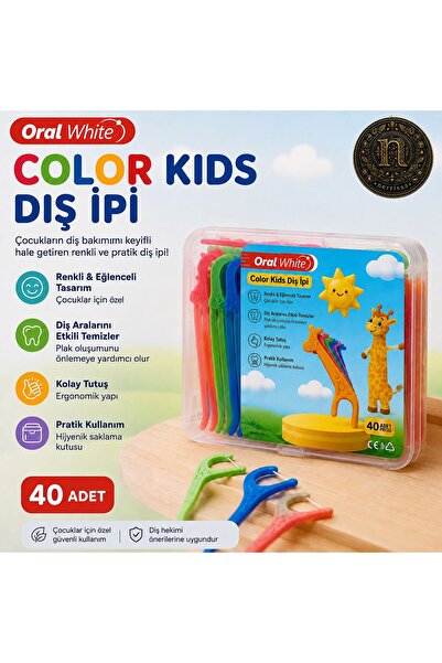 Genel Markalar Oral White Color Kids Çocuk Diş İpi 40 Adet – Renkli Diş İpi K...