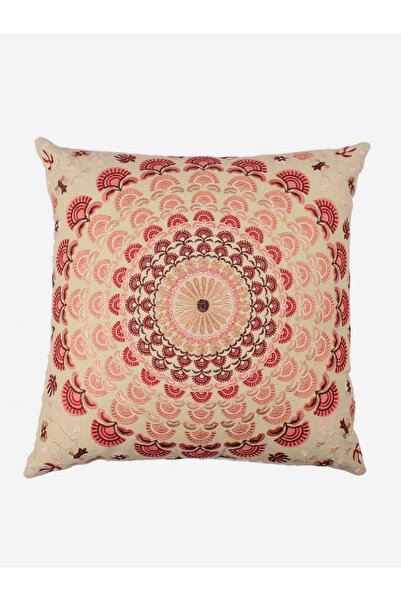 Sanskrutihomes By Styli Maroon Embroidery Cotton Square Cushion Cover