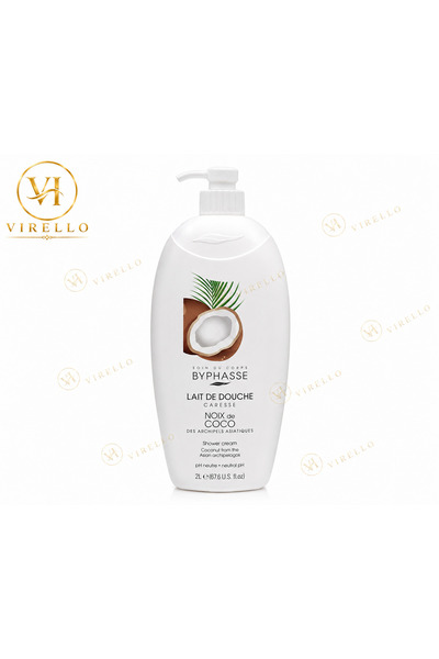 BYPHASSE Lait de Douche Caresse – Cremă de Duș cu Cocos, 2 L