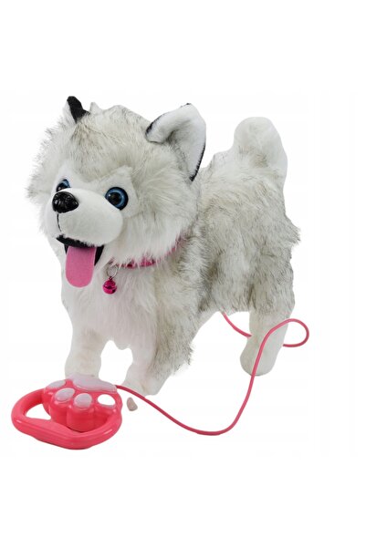 Skleplolki Cățeluș interactiv Husky cu lesă, merge și latră