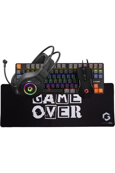 GAMEON حزمة ألعاب VIPER X، لوحة مفاتيح ميكانيكية مع إضاءة LED بثلاثة ألوان، م...