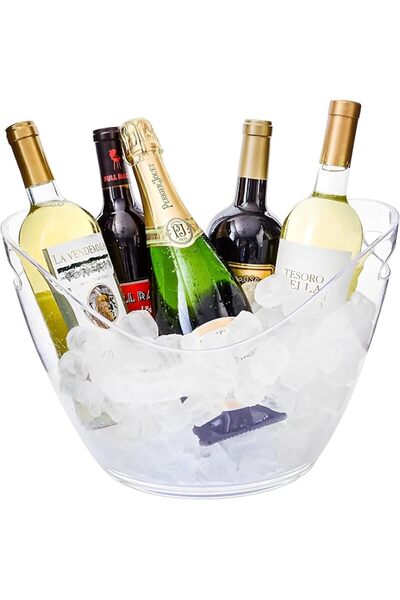 Beauenty Ice Bucket Wine Bucket,8L Wine Bucket Chiller for Parties,Clear Acry...
