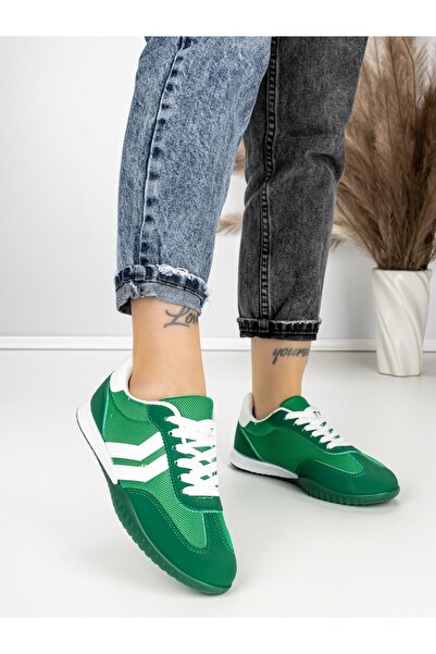 EMAS Sneakers dama verzi din piele ecologica si material textil Avenza