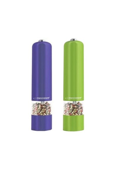 OEM Set de 2 râșnițe electrice de sare și piper, verzi și violet EKP001VG