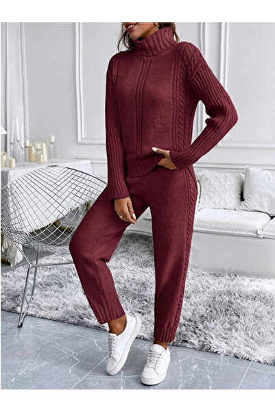SAYZEN YOUR SHİNE Džemper sa visokim ovratnikom i detaljima proreza i pantalo...