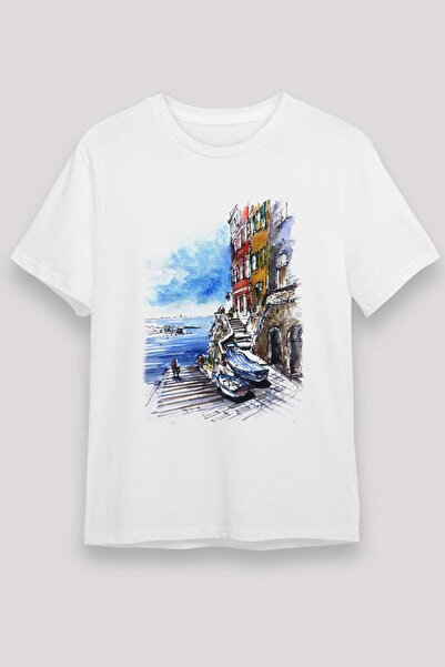 Darkhane Cinque Terre White Unisex T-Shirt T-Shirt