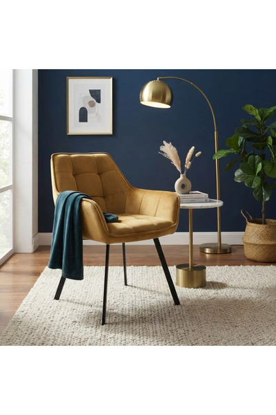 Al Hadaya Mall Luxury Velvet Single Chair - Brown - 87x40x53 cm