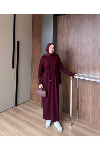 ankanoor Mercerized Knitwear Dress with Gathered Sleeves Anka261057