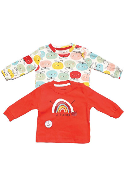 bebegen Unisex Red Colored Apple Patterned 2-Piece Body Set