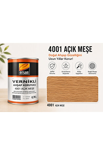 Ersan Vernikli Ahşap Koruyucu 0,70 Lt (1 Kg) – Ahşap Verniği