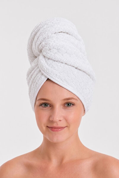 Seritaine Towel Hair Cap White 100% Cotton Hair Drying, Drying, Showering, Ba...