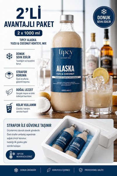 By Tüfekçi Tipcy Alaska Yuzu & Coconut Kokteyl Mix 2 x 1000 ml – Yuzu Hindist...
