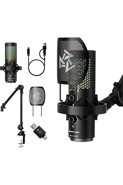DuneVoyager Gaming Streaming/Podcast 2.4G Wireless USB-C Condenser Microphone...