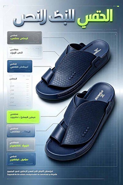 Dhiaa Walk شباشب جلدية أنيقة للرجال مع نعل مبطن ناعم للمشي اليومي